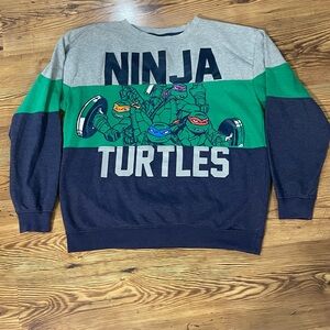 Nickelodeon Ninja Turtles Sweatshirt Gray, Green, Navy XL Long Sleeve